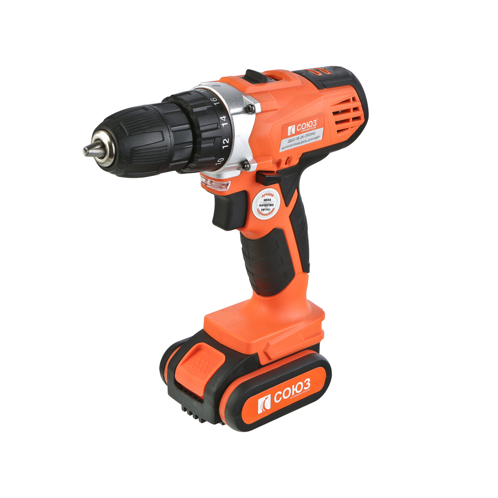 Аккумуляторный шуруповерт СОЮЗ ДШС-18-2К-ПРОМО