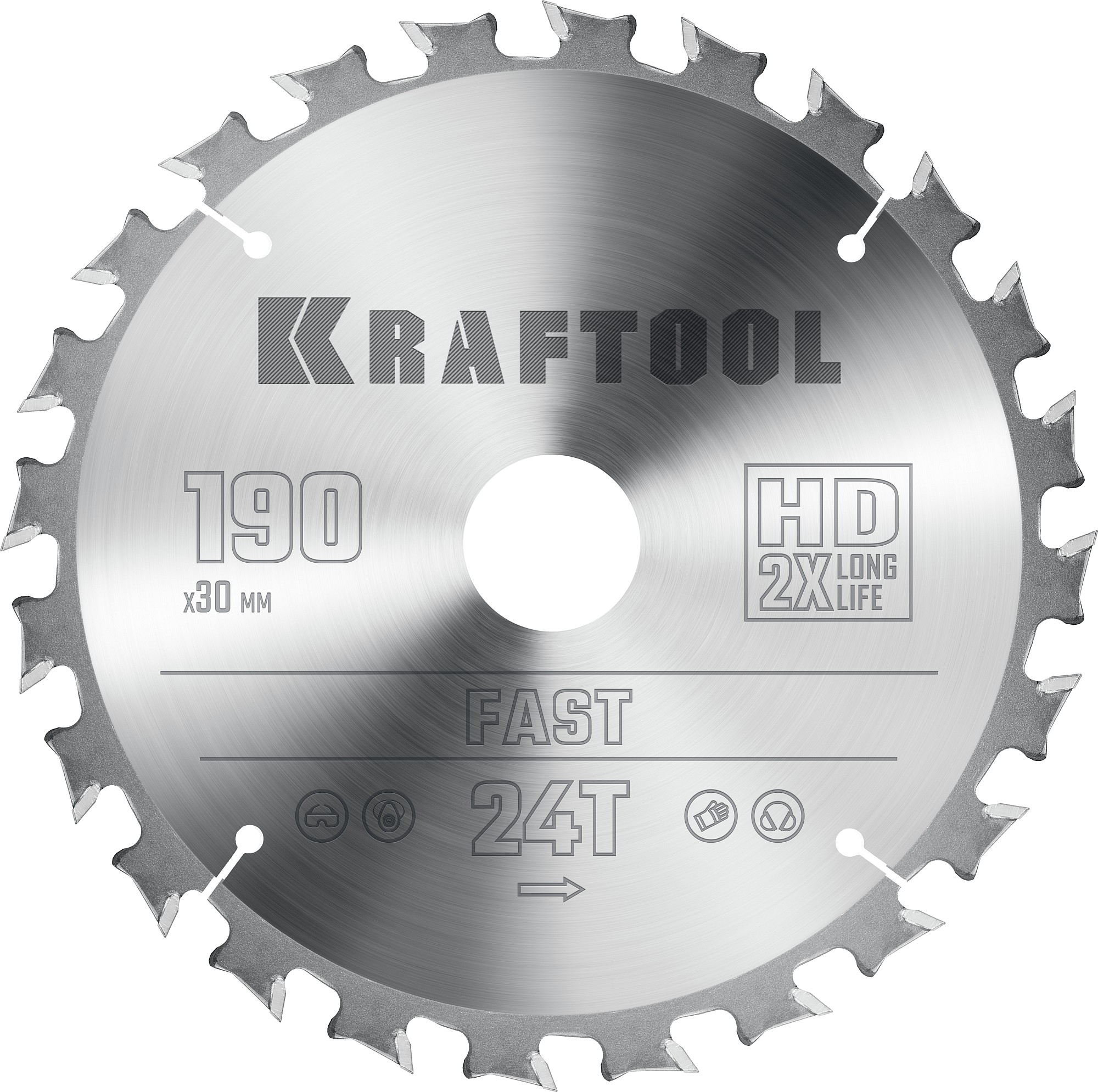 KRAFTOOL Fast 190х30мм 24Т, диск пильный по дереву