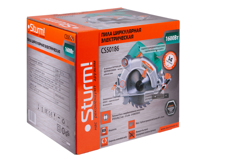 Дисковая циркулярная пила Sturm! CS50186