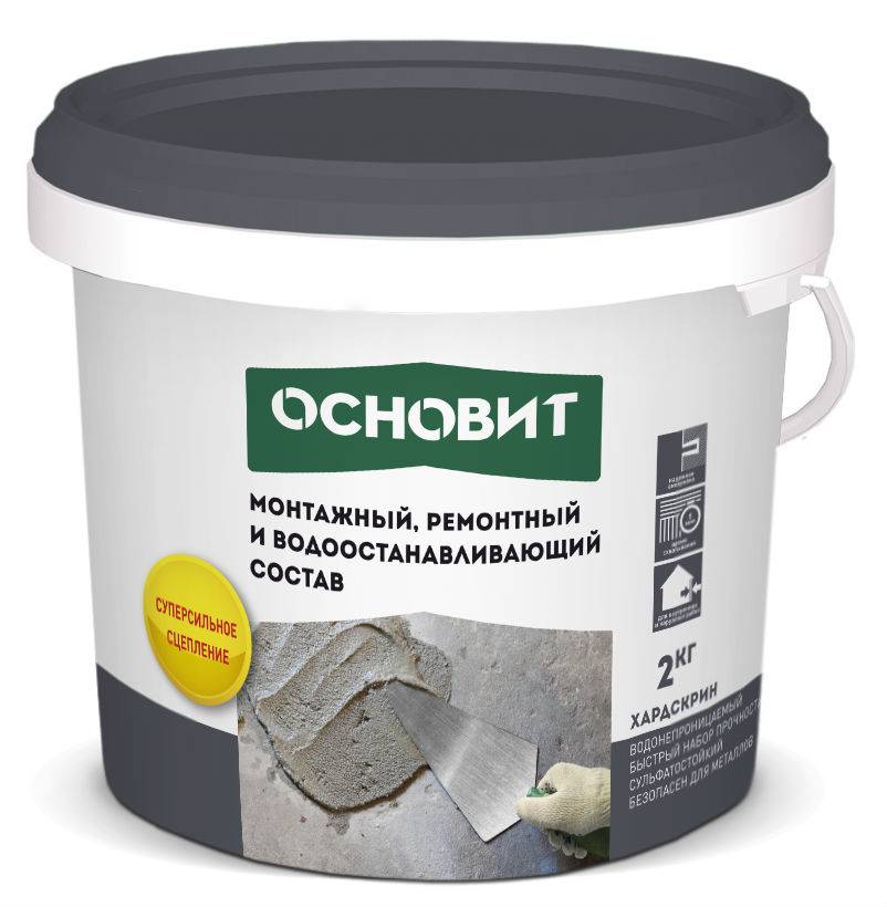 ХАРДСКРИН RC10 R Быстрый монтажный и ремонтный состав ОСНОВИТ 2 ru