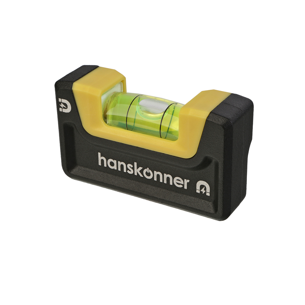 Уровень 65мм, 2 магнита, клипса, фрезерованный, 1 колба, точность 0.5мм/м, hanskonner