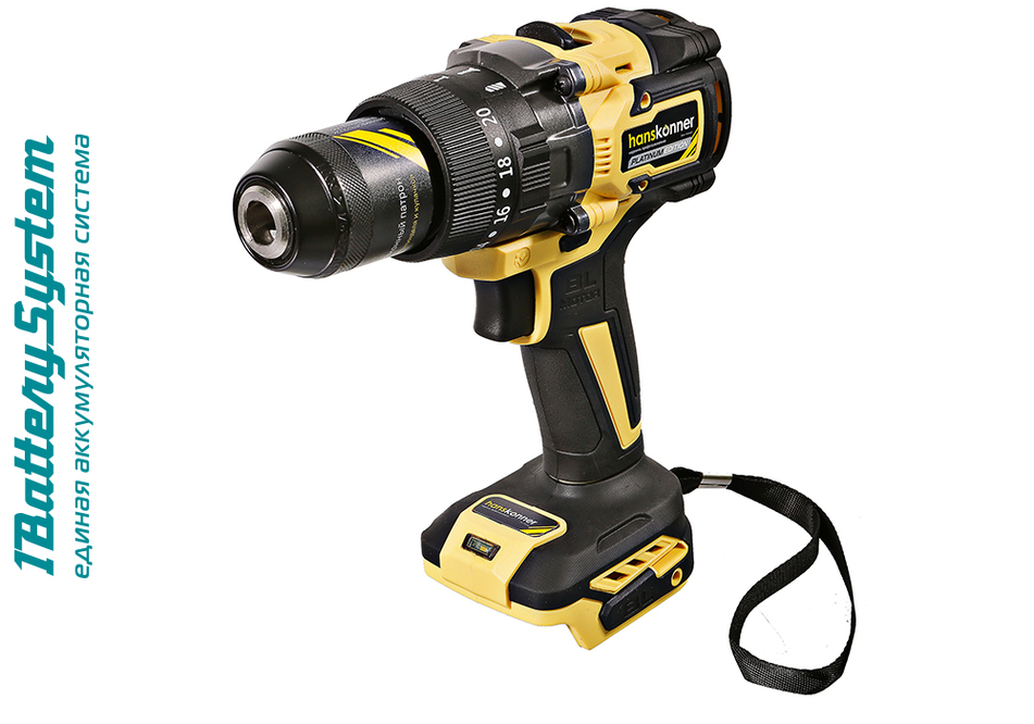 Аккумуляторный шуруповерт Hanskonner HCD18165BL 1BatterySystem