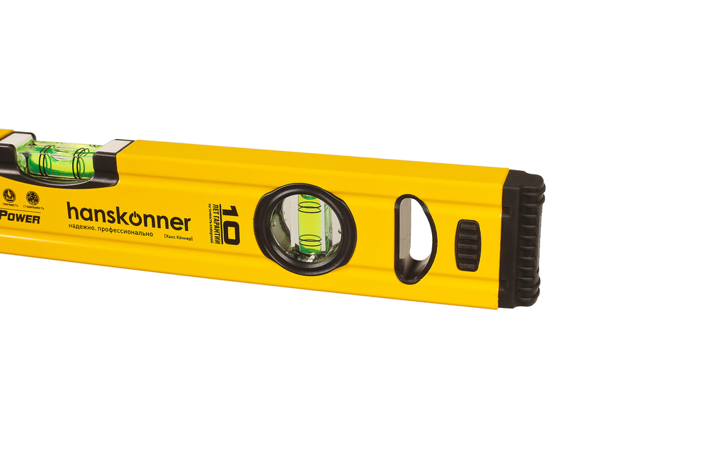 Уровень алюм., 400мм, 3 колбы (одна светится), 0.5 мм/м, hanskonner