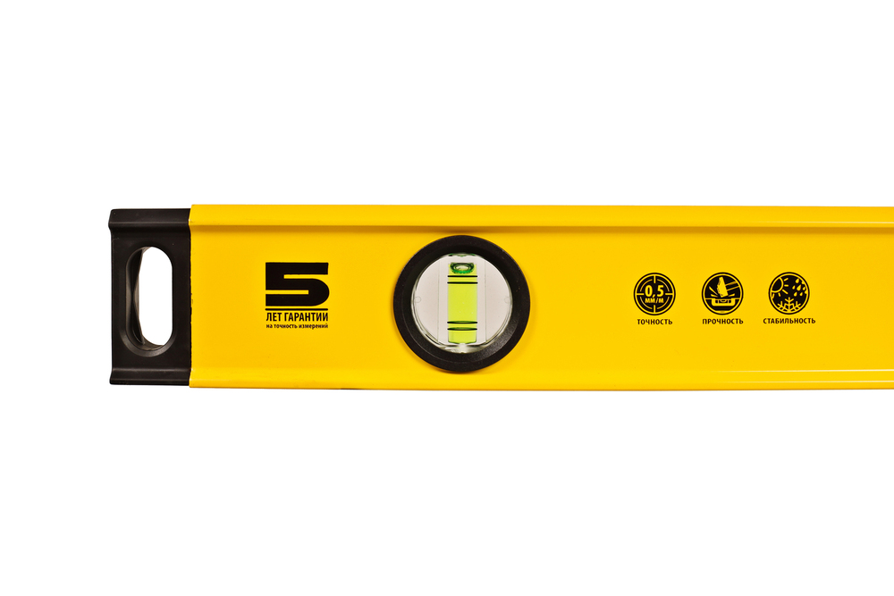 Уровень алюм., 600мм, 2 колбы, фрезерованный, точность 0.5 мм/м, hanskonner