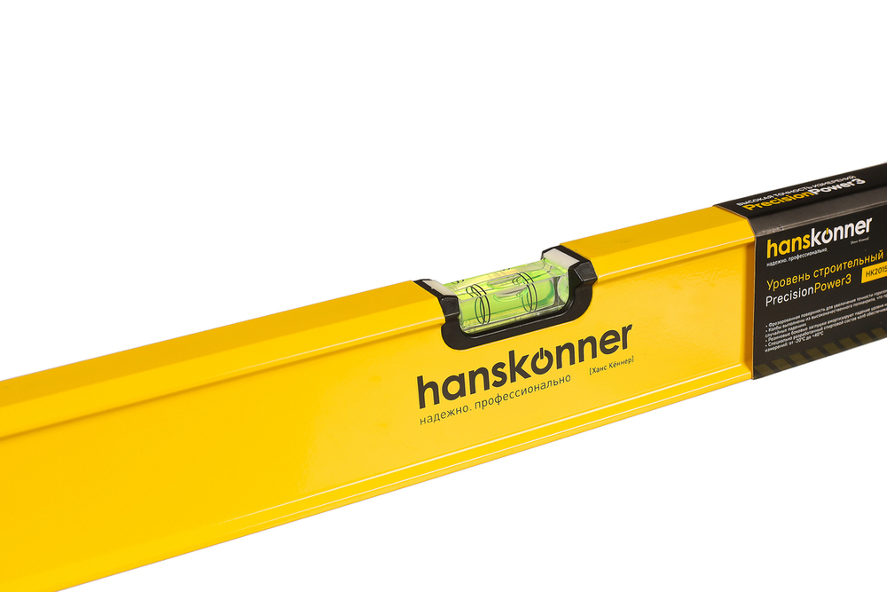 Уровень алюм., 1200мм, 2 колбы, фрезерованный, точность 0.5 мм/м, hanskonner