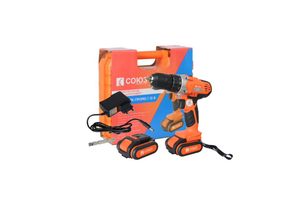 Аккумуляторный шуруповерт СОЮЗ ДШС-12-2К-ПРОМО