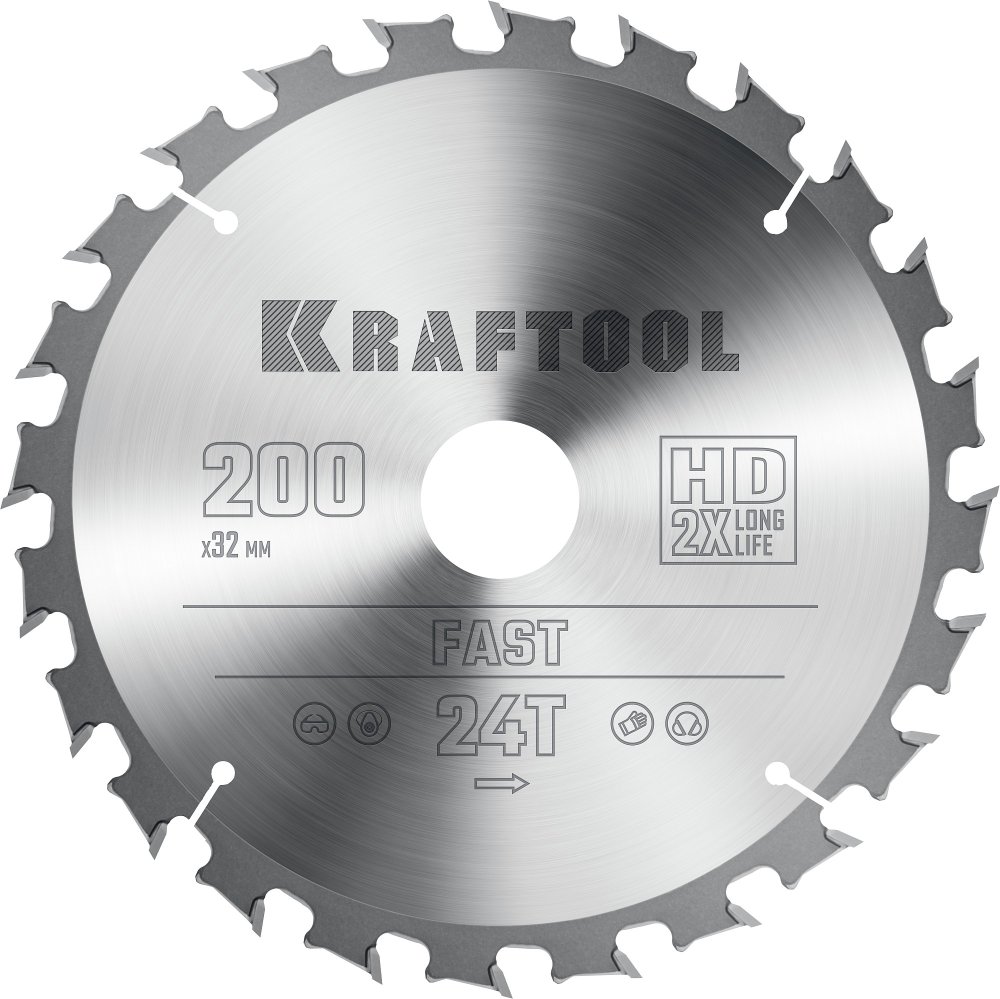 KRAFTOOL Fast 200х32мм 24Т, диск пильный по дереву