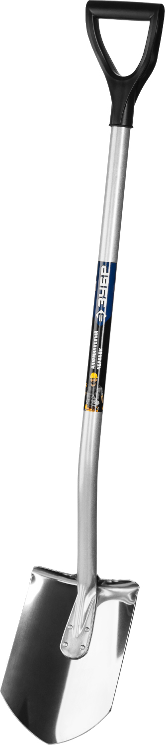 ЗУБР Артель-НС, 280х190х1200мм, полотно 2мм, нержавеющая сталь, закалено, алюминиевый изогнутый черенок, штыковая лопата, ПРОФЕССИОНАЛ (4-39407)