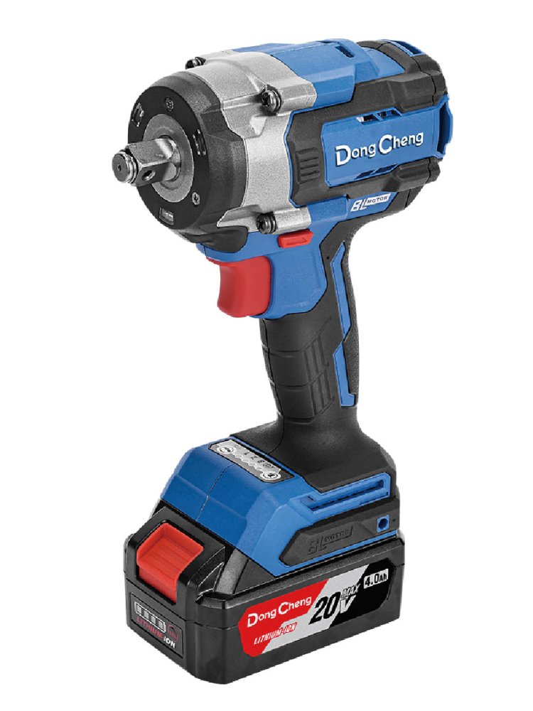 Аккумуляторный ударный гайковерт DongCheng DCPB598(TYPE EM), 20 В, 598 Нм, 2 акб 4 Ач, зу 2 А