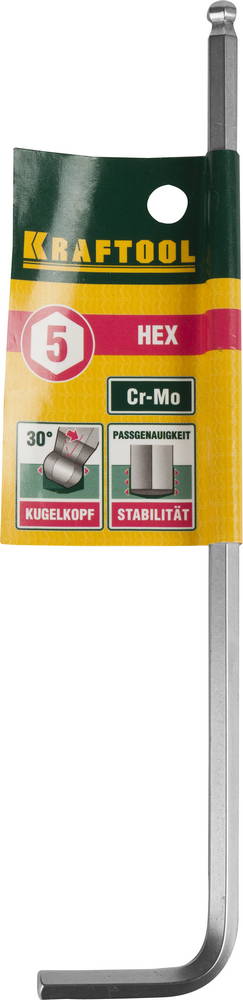 KRAFTOOL Industrie HEX 5, Длинный имбусовый ключ (27437-5)
