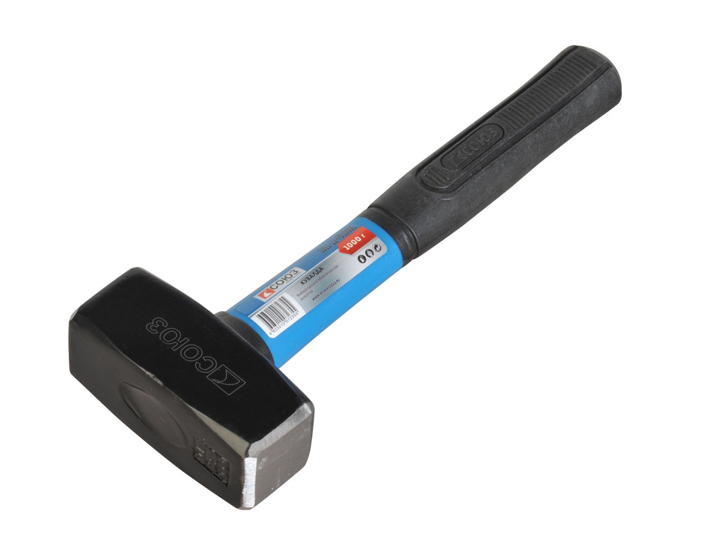 Кувалда 1000 г, кованый боек, фиберглассовый черенок, СОЮЗ