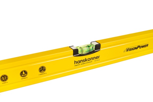 Уровень алюм., 800мм, 3 колбы (одна светится), 0.5 мм/м, hanskonner