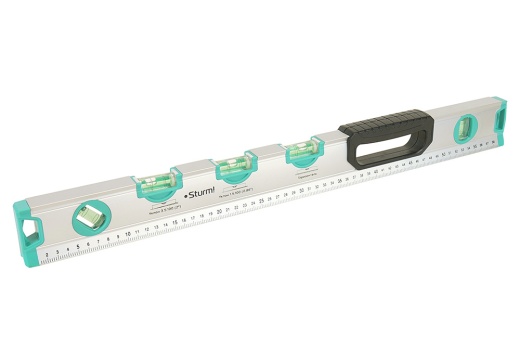 Уровень 600мм, 5 глазков, углы 0/1.5/3.5/45/90°, точность 1мм/м, Sturm!