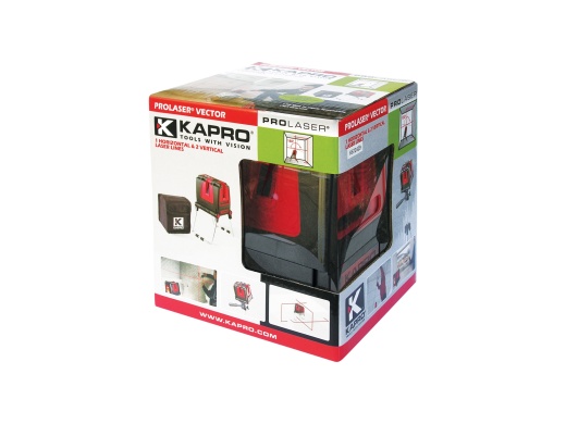 873 Kapro лазерный нивелир (1 горизонталь, 2 вертикали) с переходником 841 с 3-мя батарейками аа