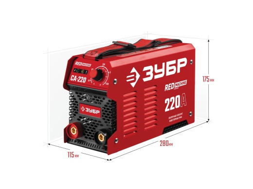 ЗУБР ММА, 220 А, RED MACHINE, сварочный аппарат инверторный, макс. электрод Ø 5.0 мм (СА-220)