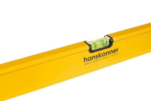 Уровень алюм., 2000мм, 2 колбы, фрезерованный, точность 0.5 мм/м, hanskonner